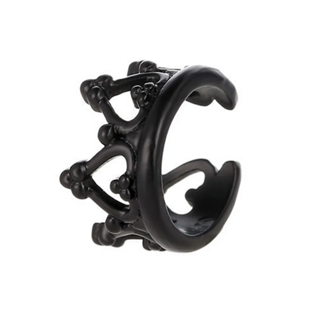 Trendy Princess Queen Crown Earring Clips No Pierced Ear Clips Alloy Heart Crown Helix Cartilage Clip-on Earring Cuff Earrings