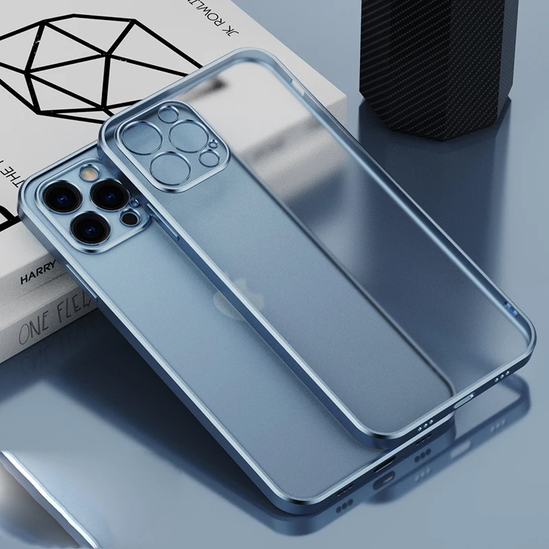 iPhone 12 PRO Max Case 2022 Sierra Blue Stainless Steel Frame Matte Case Cover for iPhone Cell Phone Case for iPhone 12 Case Black,for iPhone 12 iPhone 13 PRO Max Case 