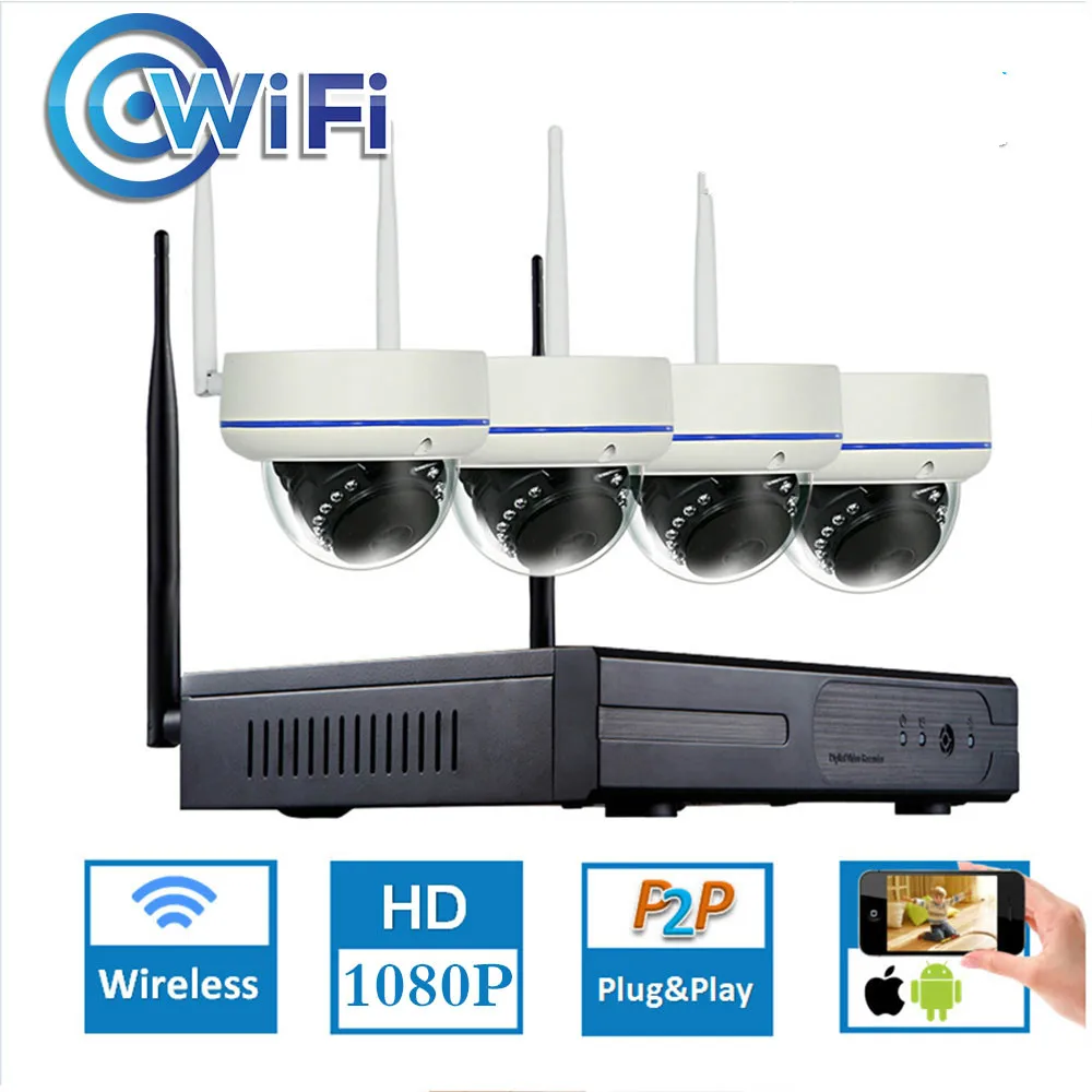Беспроводная система видеонаблюдения 1080P 4 канала Wi-Fi 2 0 МП | Безопасность и защита