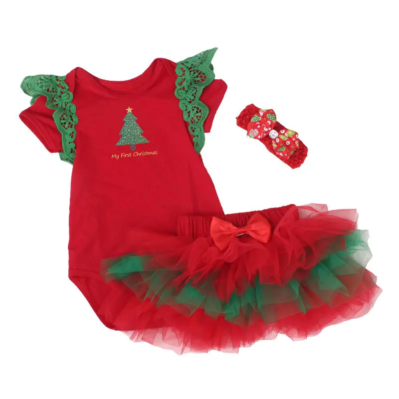 Новые рождественские костюмы для малышей, одежда для малышей, одежда для маленьких девочек, мой первый Рождественский наряд, комбинезон-пачка для новорожденных, комплект одежды для младенцев - Цвет: as photo