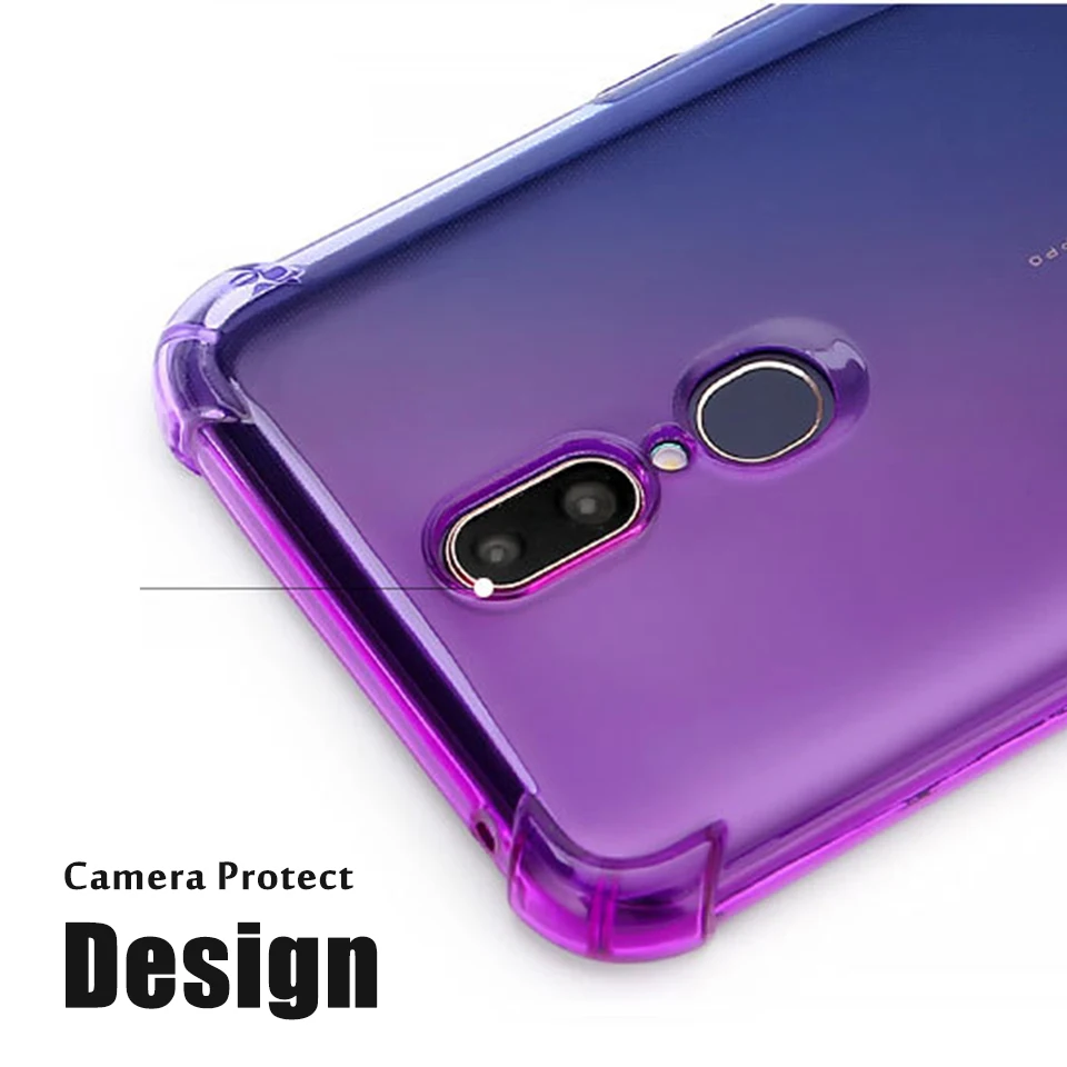 Постепенное изменение цвета чехол для OPPO F5 F7 F9 Pro F11 задняя крышка на для OPPO A9 A7 AX7 A5S Прозрачный чехол для OPPO A3S A3 крышка