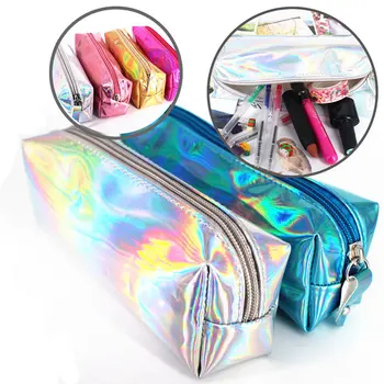 

1Pcs 11.11 Dream Magic Cool Pencil Case Super Shiny PU Laser Pencils Bags High Quality Stationery Pouch Office School Supplies
