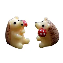 2 шт./лот фигурка Ежика мини смола декор суккулентные растения Пейзаж украшения кукла украшения