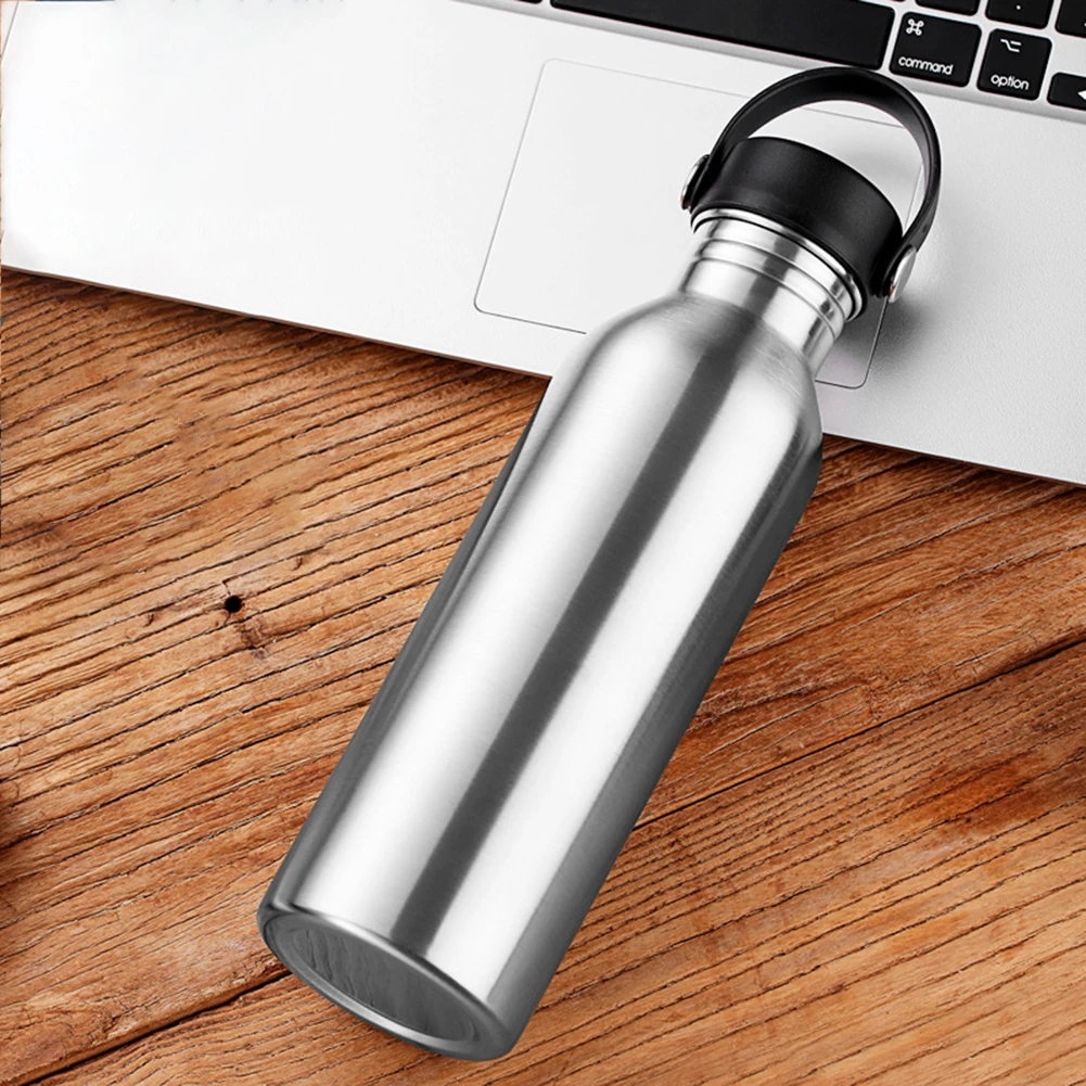 350/500/600/750 мл Нержавеющая сталь Спорт на открытом воздухе для велоспорта и отдыха на природе, с крышкой в виде бутылки воды Портативный дорожная бутылка для воды на открытом воздухе принадлежности