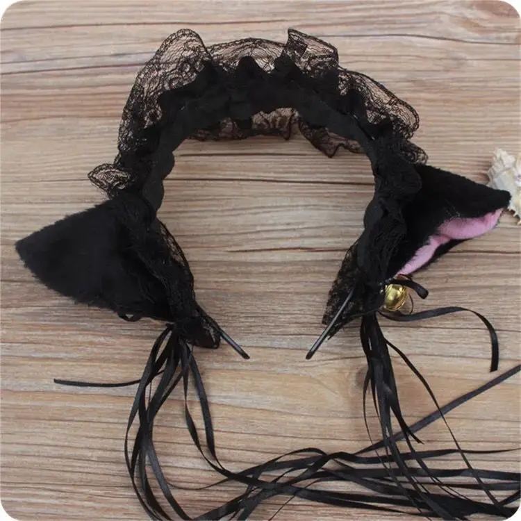 Cosplay&ware Women Ruffles Lace Headband Plush Cat Ears Ribbon Bell Lolita Cosplay Hair Hoop -Zentai shop online Hb87850e40bfb4c48a9cb4e87e44ee603F.jpg