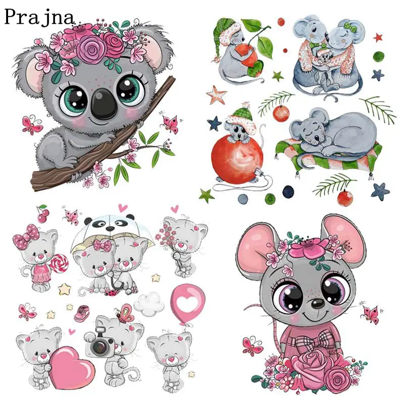 Prajna мультфильм коала термоперенос утюгом виниловые патчи для одежды DIY