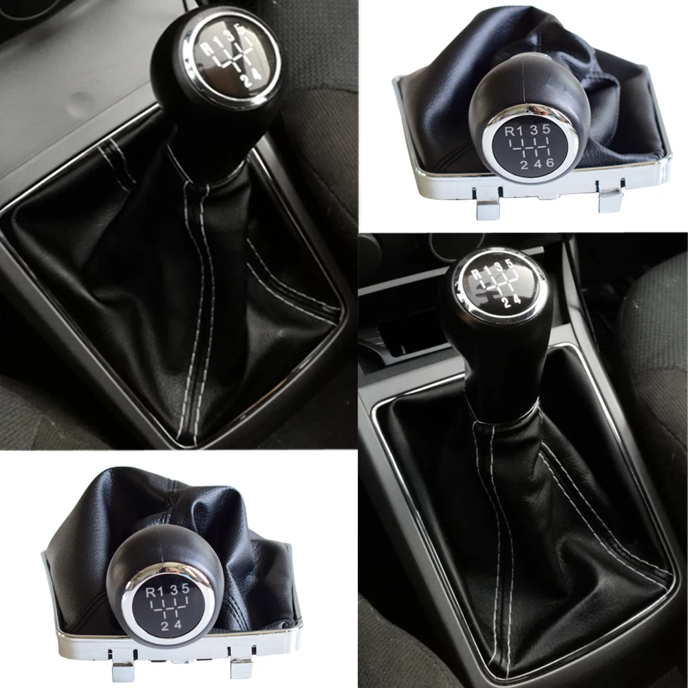 

Gearbox Handles Manual Gear Shift Knob Shifter For 5 6 Speed For AUXHALL OPEL ASTRA III H 1.6 2004-2010 With Leather Dust-Proof