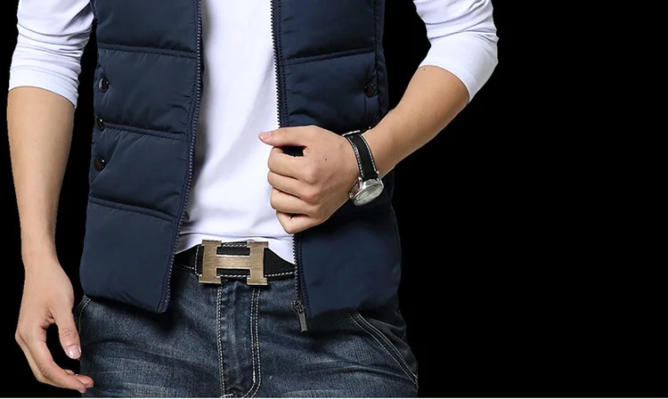Men's Autumn And Winter Cotton Coat Solid Color Removable Shoulder Casual Hooded Men Waistcoat AliExpress Hot Selling Men's