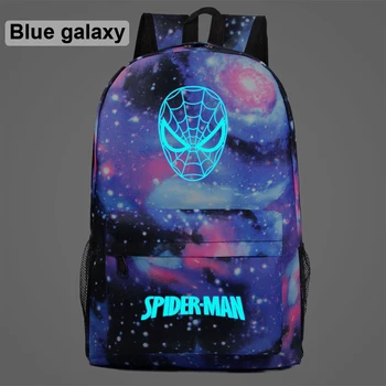 

2019 New Fashion Luminous Superhero spider Galaxy Plaid Children School bag Teenagers Student Schoolbags Women Men Backpack