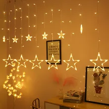 Eid Mubarak – guirlande lumineuse Led, étoile, lune, Ramadan, Kareem, accessoires de décoration de fête islamique