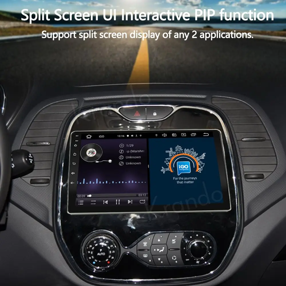 Krando Android 10 0 9 &quotIPS Full Touch автомобильное мультимедийное радио для Renault Captur 2011 2018