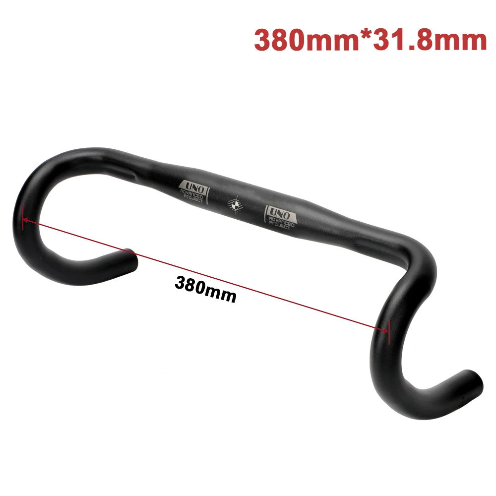 Manubrio In Carbonio UD Per Bici Da Ghiaia E Strada - 31.8 Mm, Sweep Oute, 380/400/420/440 Mm - Nero
