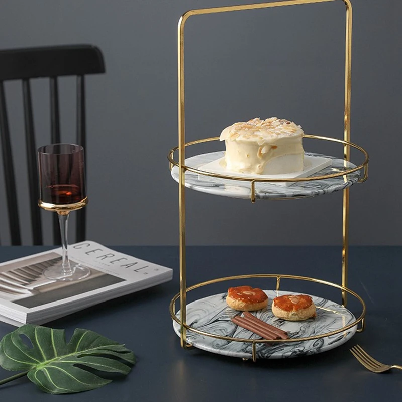 

Nordic Luxury Jewelry Storage Rack Simple Modern Double-Layer Rack Cosmetics Finishing Rack Soft Decoration