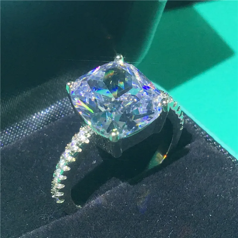 Vecalon Statment кольцо, наборы, 925 пробы, серебро, 3ct, AAAAA, cz, обручальное кольцо, кольца для женщин, свадебные, вечерние, Bijou