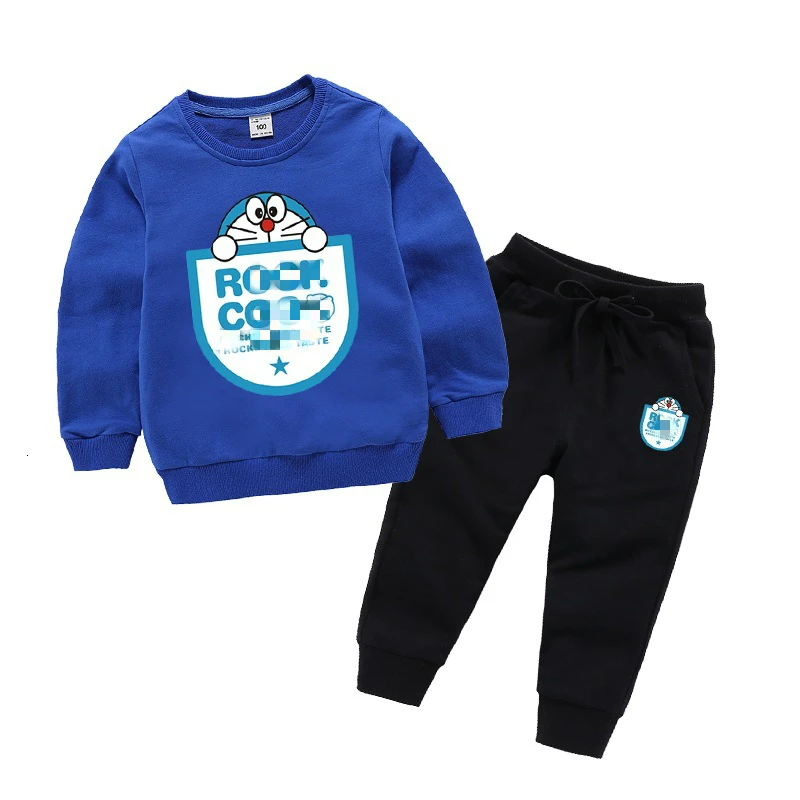 Autumn Baby Toddler Girl Boys Girls Cotton Cartoon Long Sleeve Kids Sportswear Boy Fashion Clothes For Children Clothing Set - Цвет: Серебристый