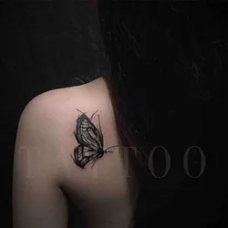 Black Line Butterfly Fake tattoo Water Transfer Waterproof Temporary Sticker Women Men sexy Beauty Body Art Cool Stuff Arm Art