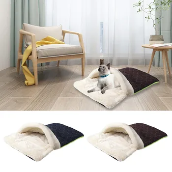 

Pet Bed Dog Cat Winter Warm Sleeping Bag Soft Pet Bed Calming Sleeping Bag Bed Plush fabric washable Pet Lounger Cushion Z114