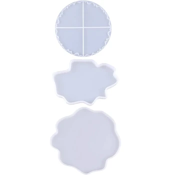 

3 Pack Large Coaster Resin Molds Irregular Epoxy Resin Silicone Molds for Resin DIY Geode Agate Slice Coasters, Jewelry Holders