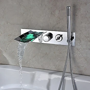 

Best Quality Spout Bathtub Faucet Wall Mounted Longer Nose Bath Tub Mixer with Handshower and Bracket