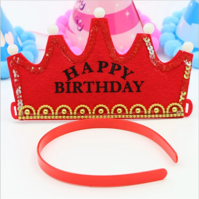 Светодиодный светящийся корона на день рождения Детские шапки девочка принцесса мальчик король шапка для празднование Дня Рождения украшения - Цвет: as picture