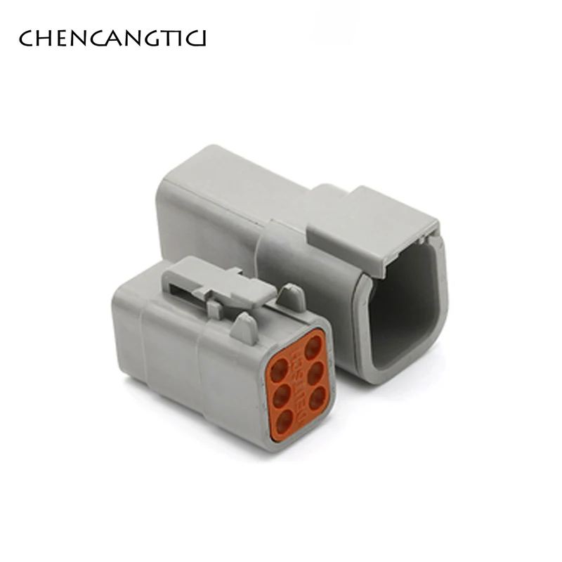 

2 Sets 6 Pin Way DTM Deutsch AWG Auto Waterproof Electrical Connector Plug Enhanced Seal Shrink Boot Adapter DTM06-6S DTM04-6P