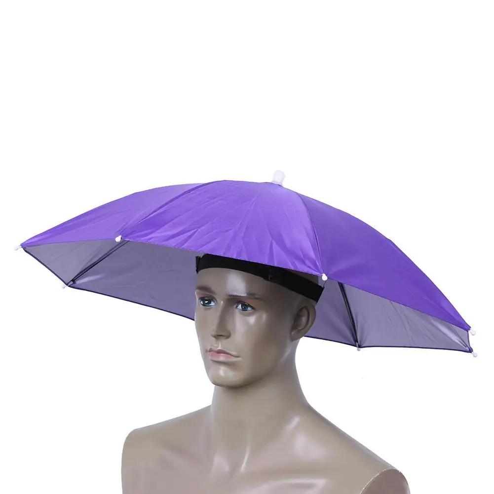 Foldable Head Umbrella Hat Rain Gear 