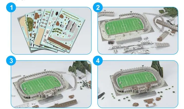 Estadio das Laranjeiras стадион Футбол 3D Бумага DIY Головоломка 3418 модель Обучающие комплекты игрушек для детей подарок для мальчика
