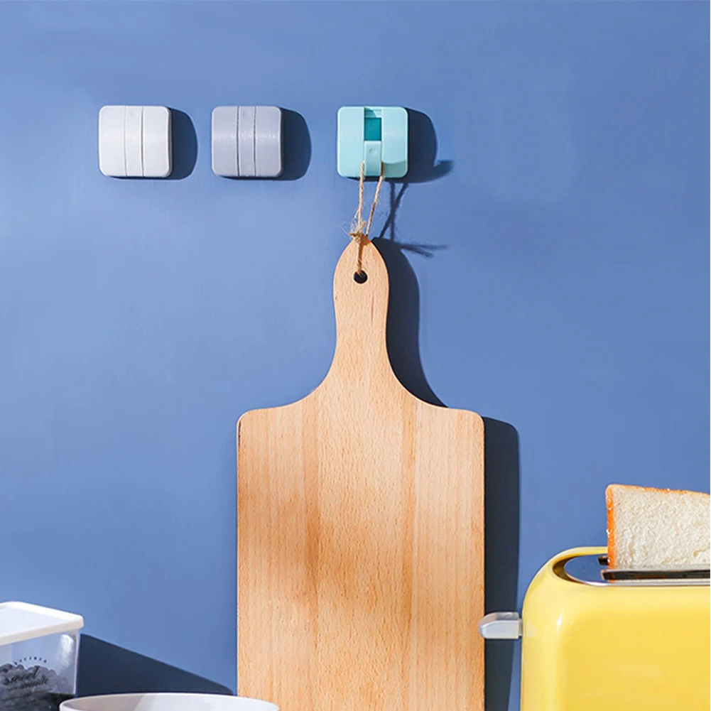 

Towels Practical Home Self Adhesive Invisible Hangers Wall Hook Rustproof Durable Rack Strong Bearing No Drilling ABS Organizer