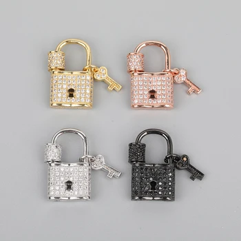 

5pcs/Lot 14x24mm CZ Micro Paved Screw Clasps,Zirconia Carabiner Lock Clasps,Ziron Connector Clasps For DIY Jewelry Accessories