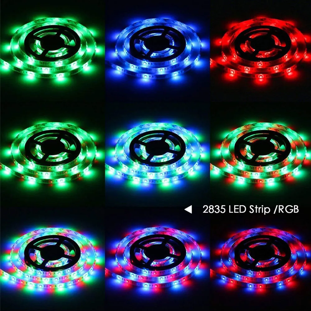 SMD 5050 SMD 2835 RGB Светодиодная лента водонепроницаемая гибкая Диодная лента 5 м 10 м 15 м Светодиодная лента 12 В с пультом дистанционного управления