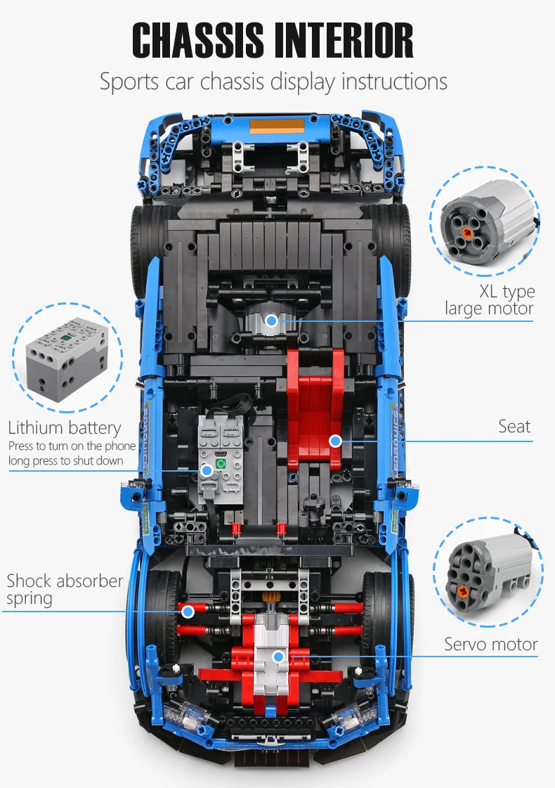 Yeshin 20005 DHL Technic серия совместима с MOC-6687 Blue speed Car набор строительных блоков Кирпичи приложение управление RC модели автомобилей