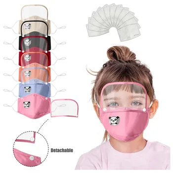 

Kids Washable Reusable Face Mask With Filter And Detachable Eye Shield Masque Mouth Muffle Mouth Caps Facial Mask Face Shield