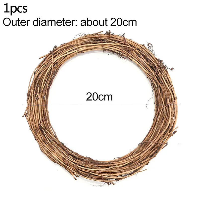 8-30 см Рождественский венок украшение для рождественской вечеринки свадебные украшения из венков натуральный сушеный венок DIY Ротанговые венки на дверь - Цвет: 1pcs-20cm