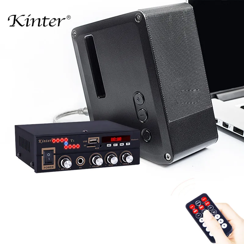 Kinter T1 караоке усилитель для bluetooth USB TF FM MIC вход воспроизведение стерео звук