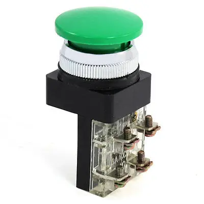 

AC 250V 6A Pannel Mount Momentary Green Push Button Switch NO NC DPST