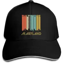 Классическая Бейсболка унисекс на заказ в стиле ретро Baltimore MD Skyline, регулируемая простая бейсболка