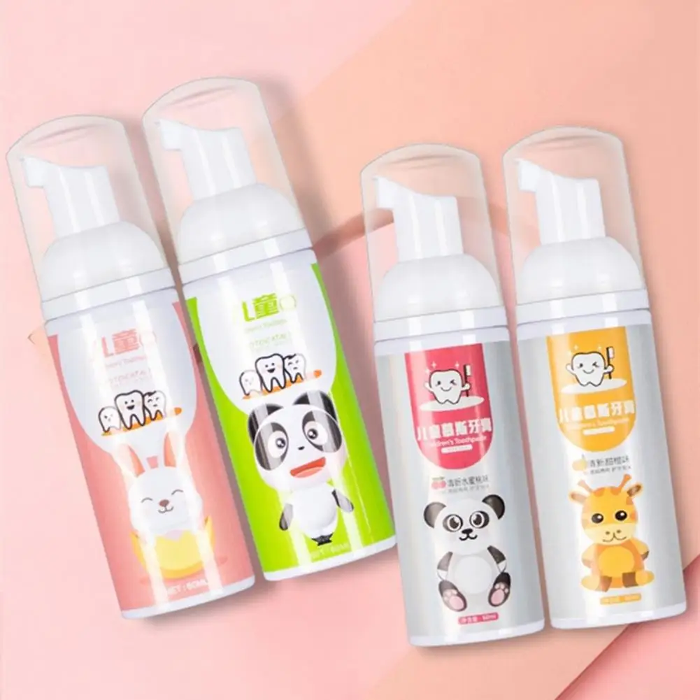 60ml Kids Foam Toothpaste Stain Removal Teeth Mouth Cleaning Tooth Toothpaste Paste Stain Care Whitening Dental Tool Baby Mousse
