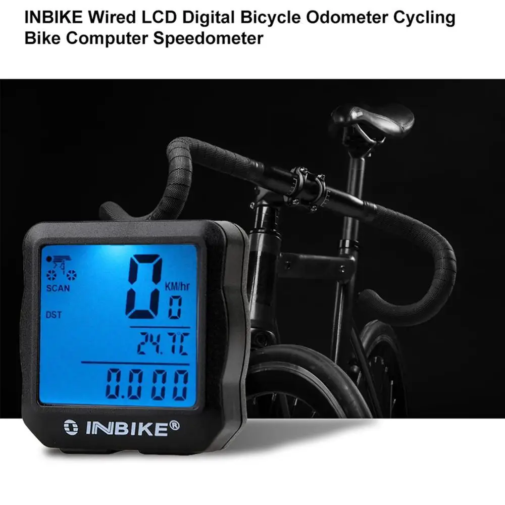 INBIKE проводной велосипедный одометр Водонепроницаемая подсветка ЖК цифровой