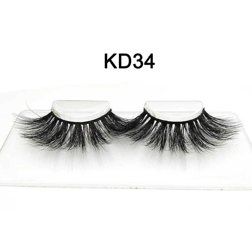 KD34 YuBeauty 25 мм настоящие норковые ресницы длинные толстые 3D норковые ресницы kd-серия Высокое качество - Цвет: KD34