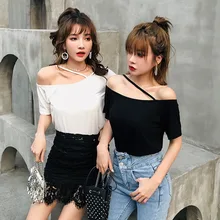 Crop Top Women's Slash Neck Sexy Tank Tops Summer Ladies Gothic Streetwear Top Mujer