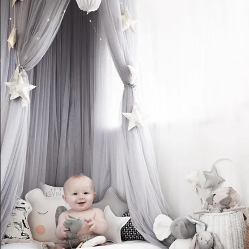 Подвесная москитная сетка для новорожденных, навес для палатки, детское постельное белье, круглая москитная сетка для декора детской комнаты