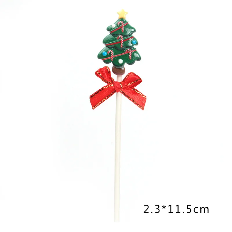 5pcs Resin tree Рождественская серия декор для торта Санта-Клаус Рождественское дерево носки Вымпел флаг Счастливого Рождества олень мультфильм Рождественский Топпер поставки - Цвет: 5pcs Resin tree