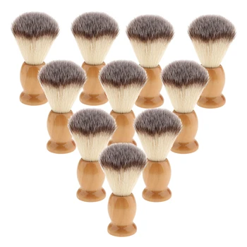 

10pcs Wood Handle Salon Men Beard Moustache Grooming Shaving Brushes Tools