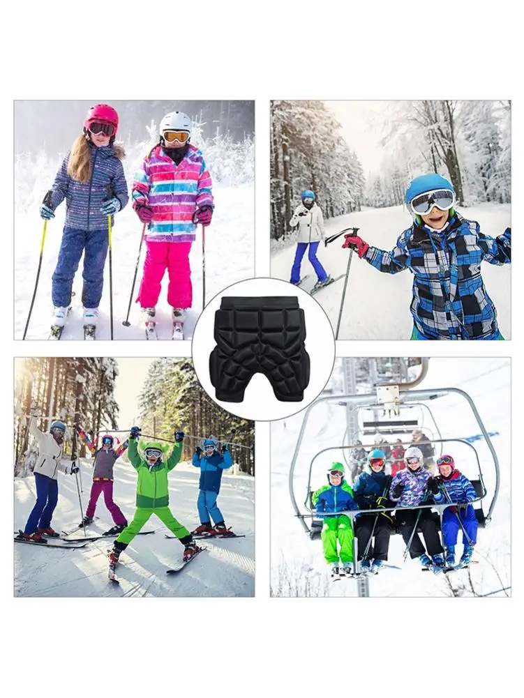 3D Padded Protection Hip Kids Protective Hip Pad Shorts Anti-Slip Adjustable Lightweight Children Butt Pad Pants For Ski Skate S protective shorts hip protective pads
