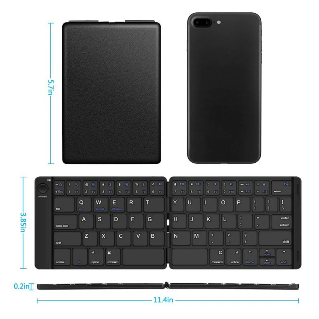 Portable Wireless Foldable Bluetooth Keyboard For Android IOS Windows Tablet PC Laptop Folding Bluetooth Keyboard Wireless