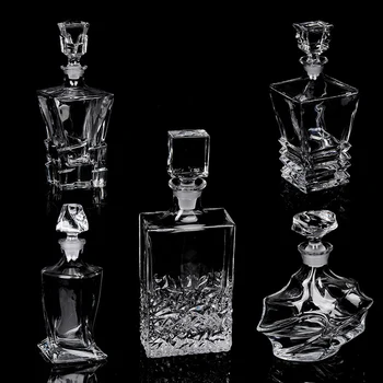 

luxury top quality crystal glass lead-free whiskey decanter for liquor or scotch bourbon wine 200901-01