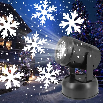 

LED Snowflake Laser Projector Light Christmas Projector Lamp EU/US Plug USB Rotating Projection Lamp Xmas Party Atmosphere Lamp