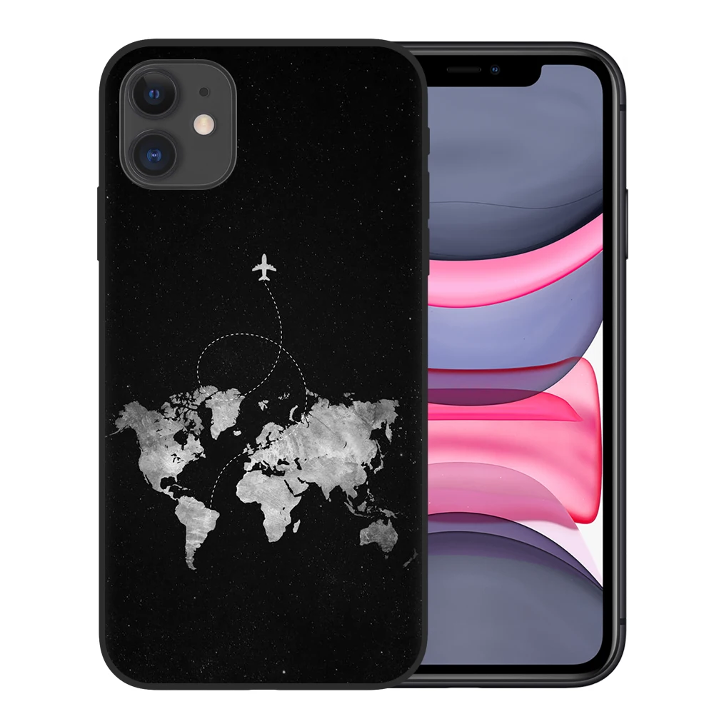 iphone 6s plus phone case World Map Travel Just Go Soft TPU Phone Cases for iPhone 11 Pro XS Max X XR 7 8 Plus 6S plane Cover For iPhone 12 Pro Max Coque iphone 7 waterproof case