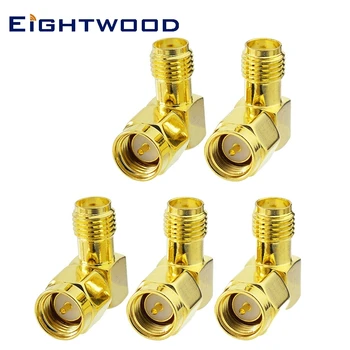 

Eightwood 5PCS SMA RF Coaxial Adapter Right Angle SMA Jack Female to SMA Plug Male RF Connector Socket to Pin