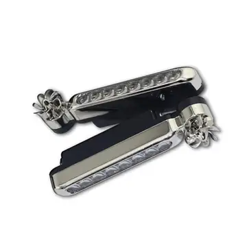 

Hot 1pcs 2pcs 8 LED Car Light Daylight Headlight Lamp Car Daytime Signal Lamp Automatic Wind Power No Need External Power Supply